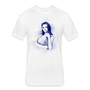 Ashley "Inked" House Party White and Blue Fitted T-Shirt - white