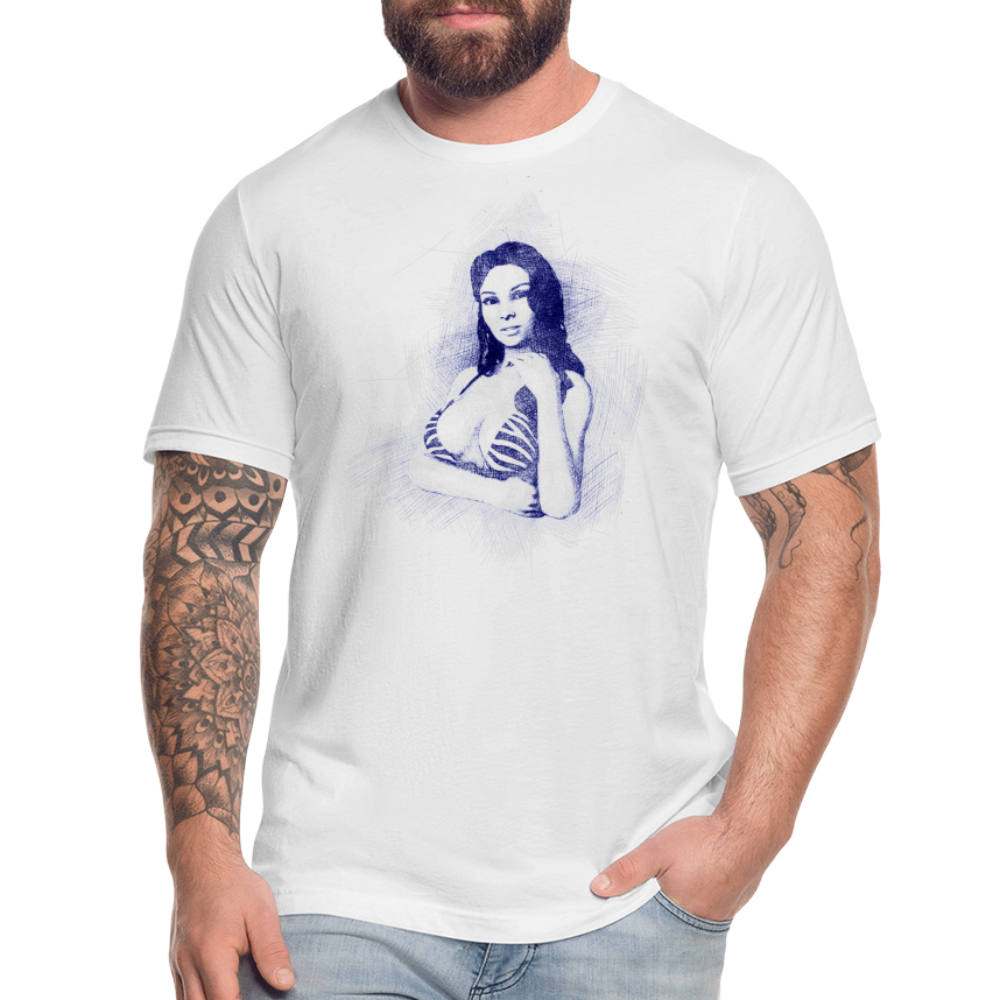 Ashley "Inked" House Party White and Blue T-Shirt - white